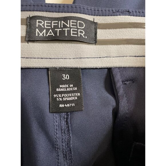 Refined Matter Mens Size 30 Navy Blue Cargo Shorts Fast Dri Stretch - Picture 6 of 10